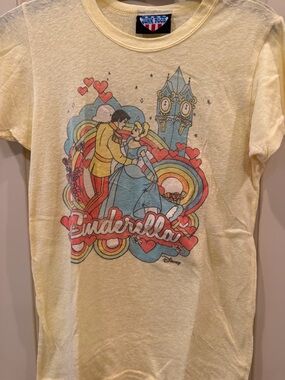Junk Food Clothing Pale Yellow Cinderella Rainbow Graphic Tee